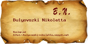 Bulyovszki Nikoletta névjegykártya